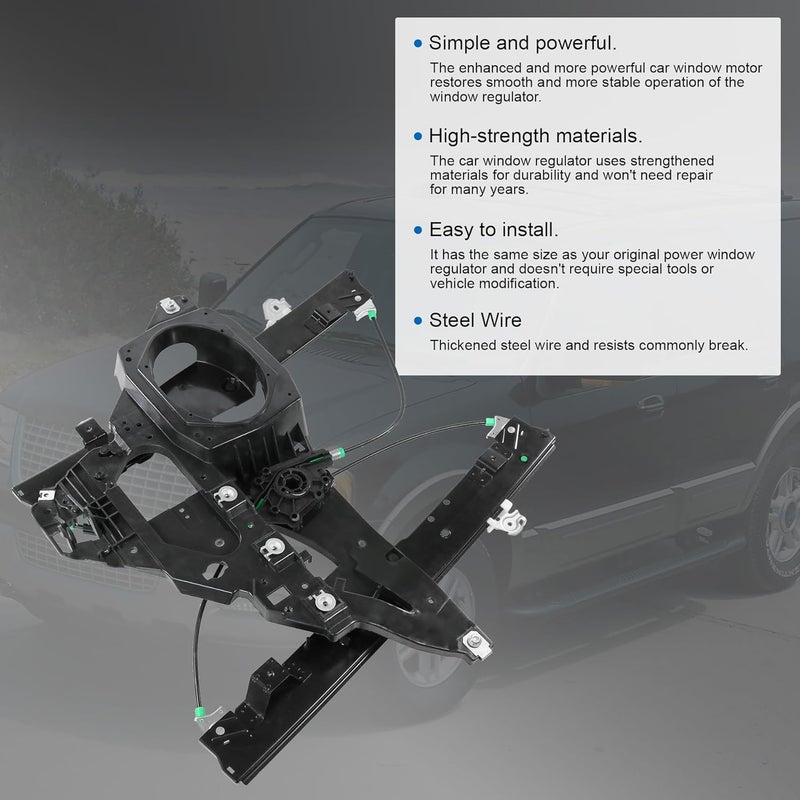 CARMOCAR 740-178 Window Regulator Without Motor Front Left Driver Side Replacement for 2003-2006 Ford Expedition，2003-2006 Lincoln Navigator - Image 4